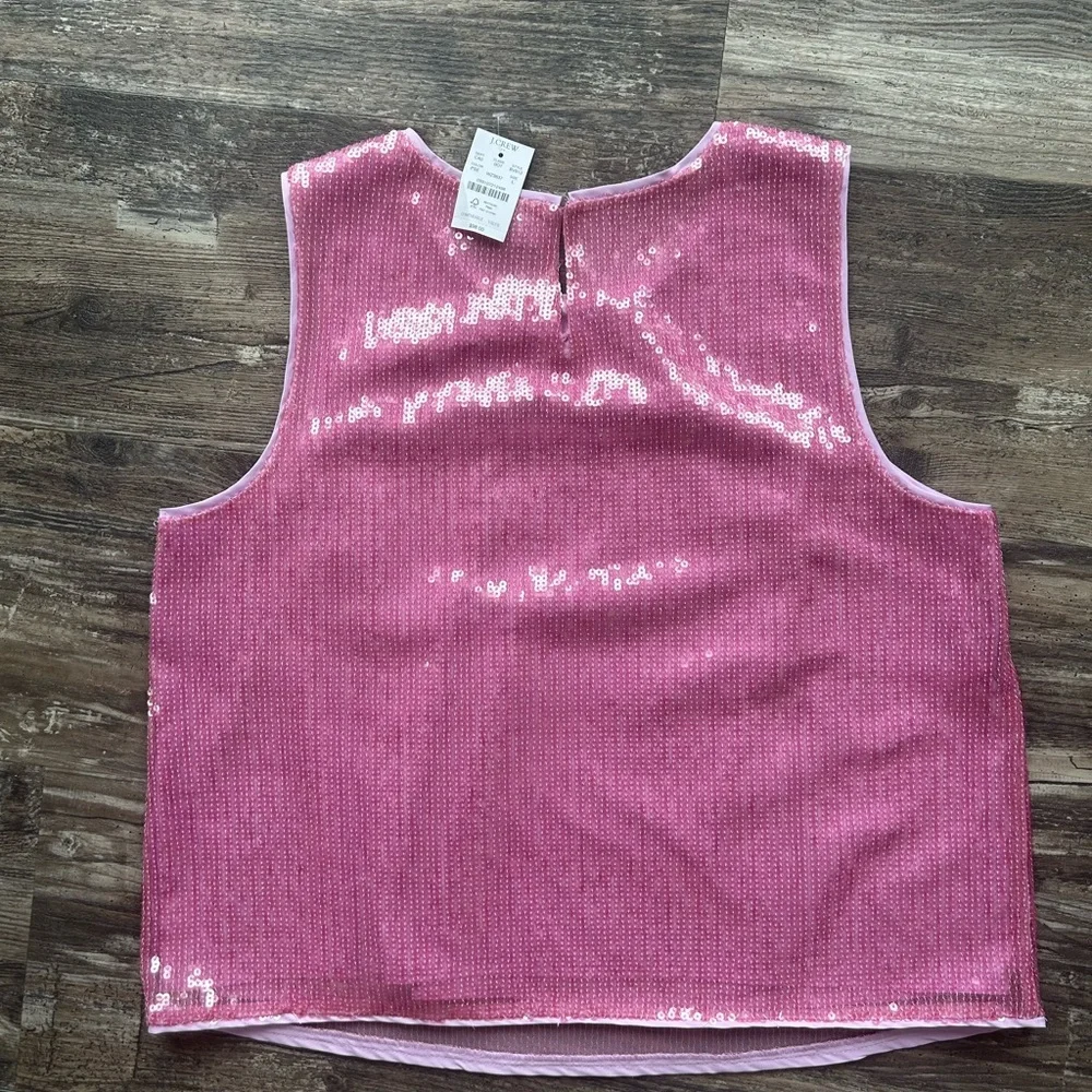 J. Crew Sparkling Pink Sequin Top - Picture 2 of 8